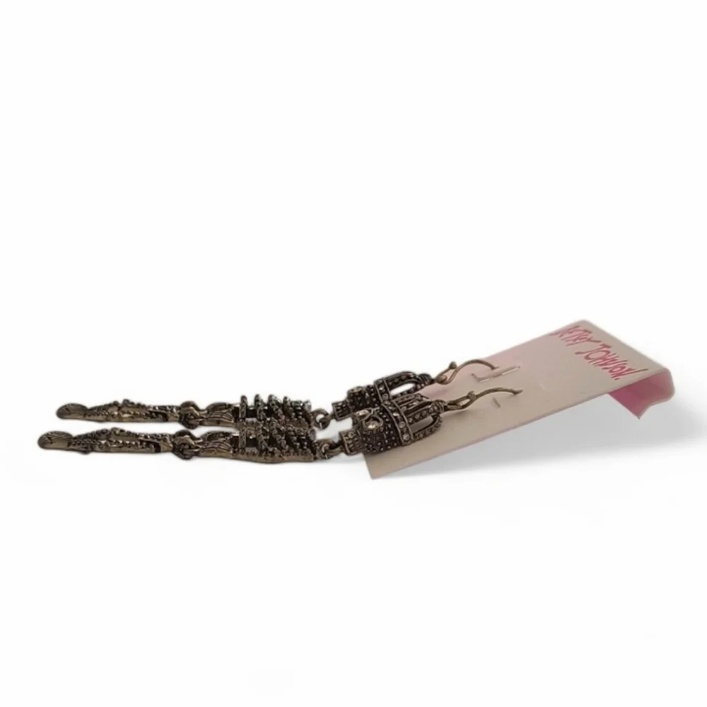 Betsey Johnson Dangle Skellington Earrings